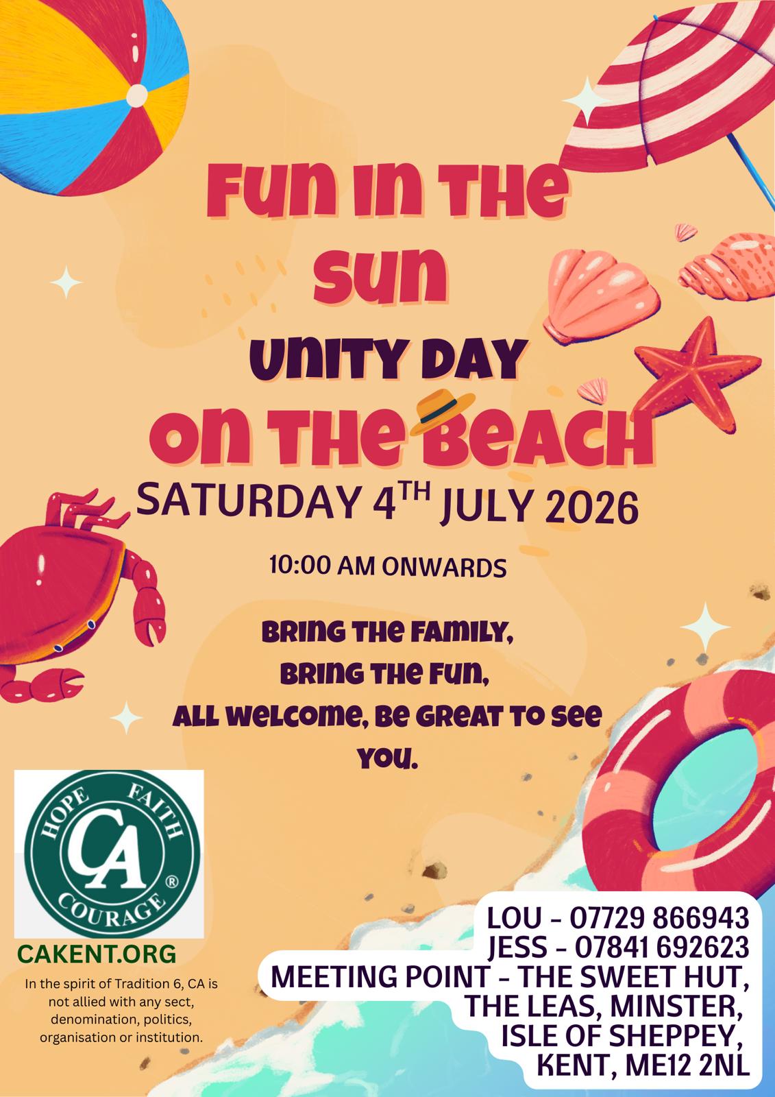 Fun in the Sun - Unity Day - On the Beach